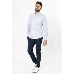 chemise coupe ajustée à rayures bleues en coton