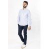 chemise coupe ajustée à rayures bleues en coton