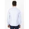 chemise col boutonné a rayures bleues en coton