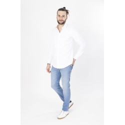 chemise beige bayard en coton mélangé