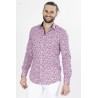 chemise a fleurs rouge et marine Bayard
