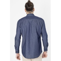 chemise manches longues bleu marine jean