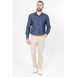 chemise en coton mélangée bleu jean