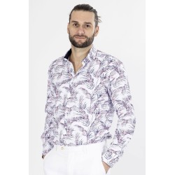 chemise en coton blanche à motifs