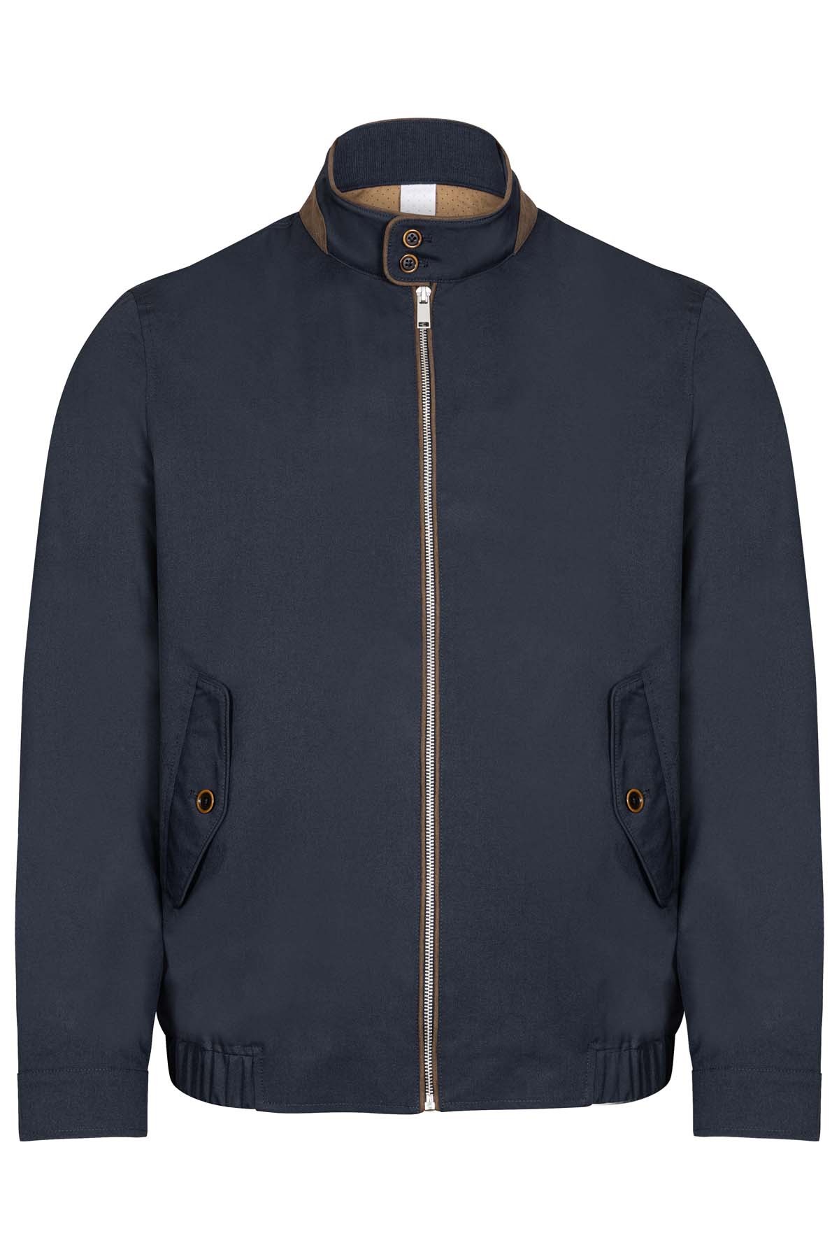 blouson anti-déperlant bleu marine et marron Bayard