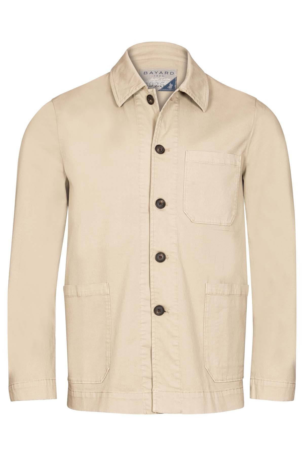 veste de travail beige en coton et élasthane bayard