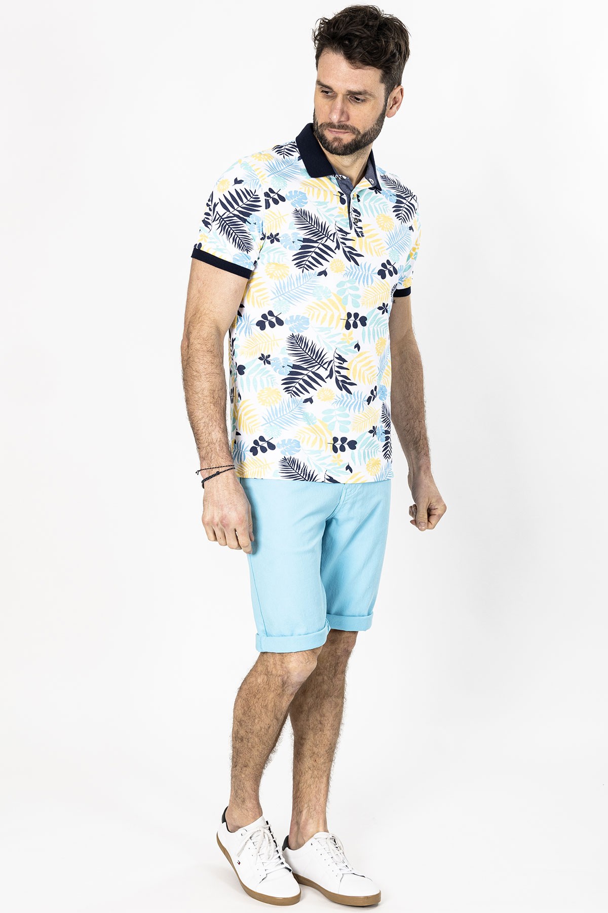 bermuda couleur turquoise en toile denim pour homme Bayard bermuda couleur turquoise en toile denim pour homme Bayard