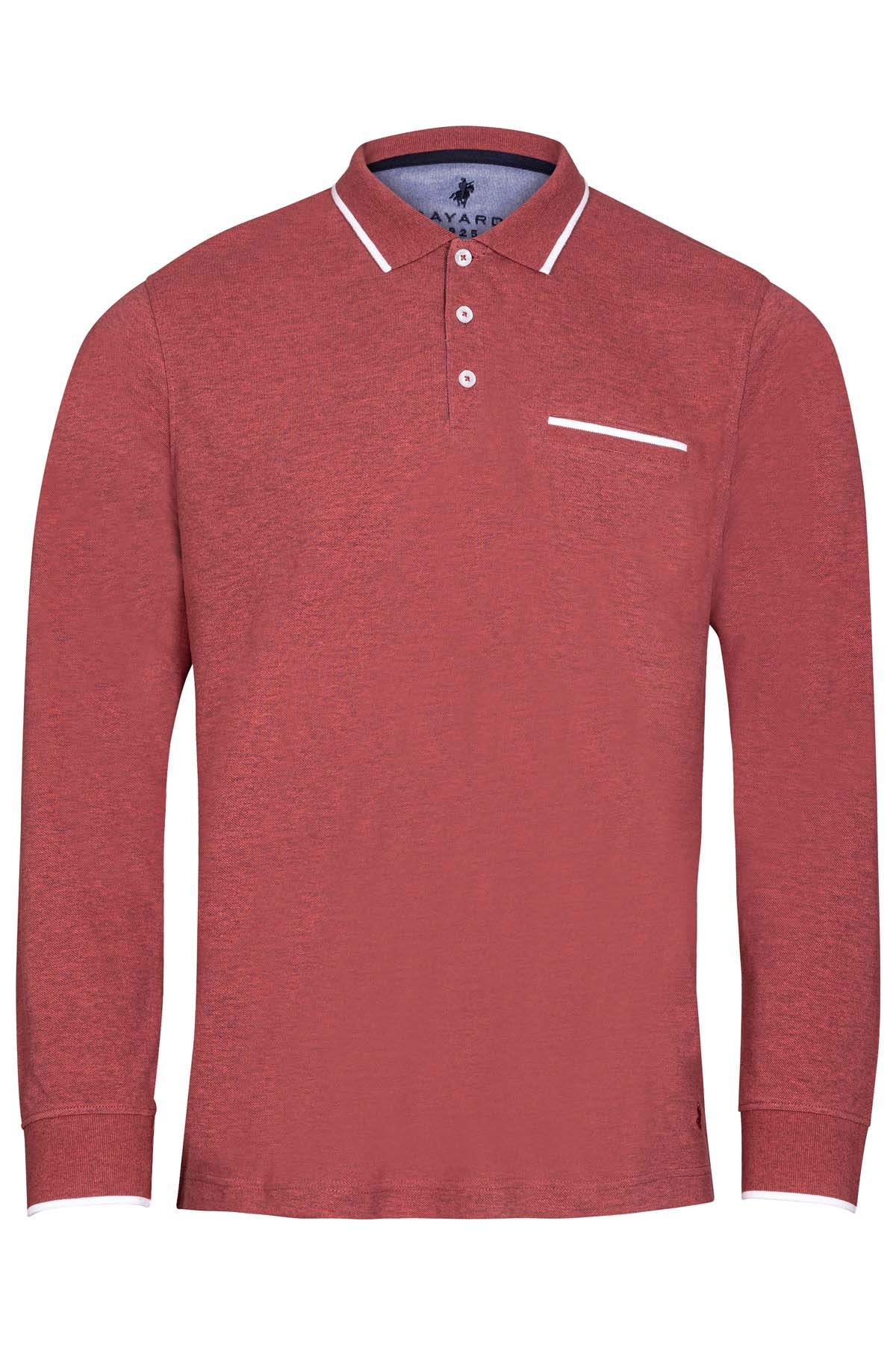 Polo manches longues coupe droite homme Coloris rouge Bayard