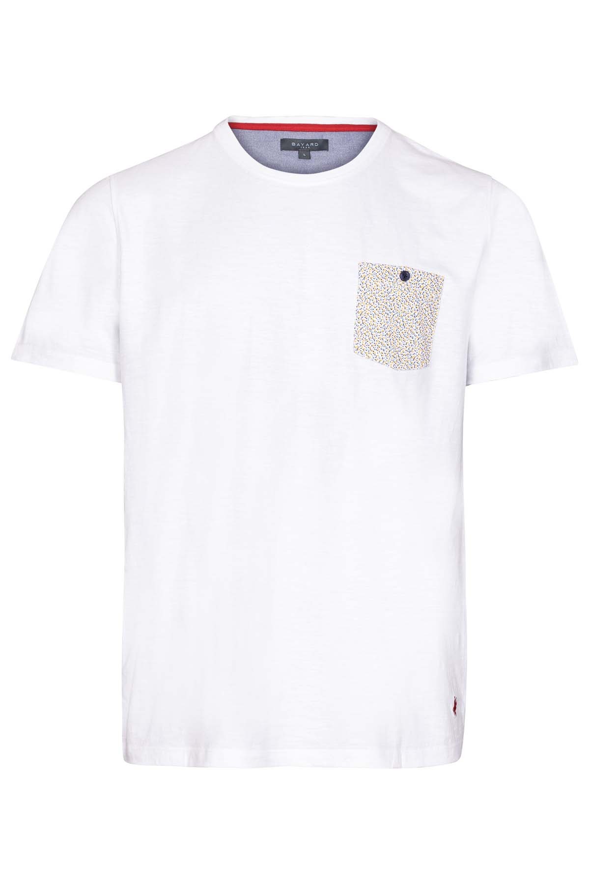 t-shirt blanc avec poche en coton Bayard