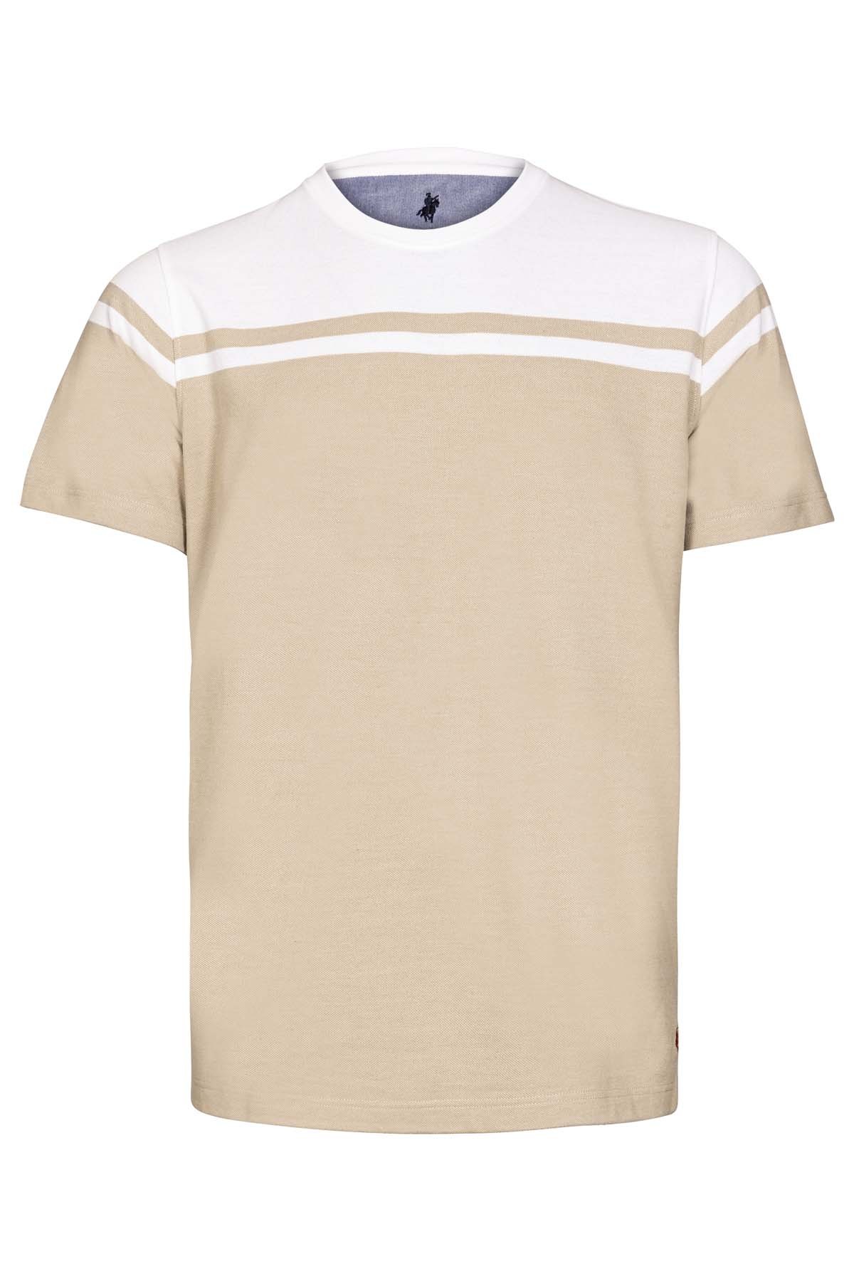 t-shirt beige et blanc en coton Bayard