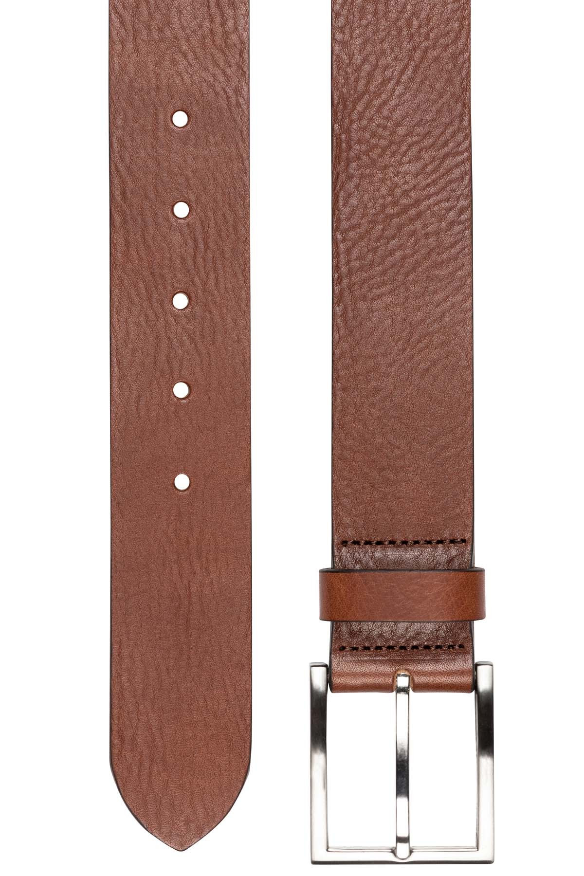 Ceinture en cuir de vachette marron Bayard