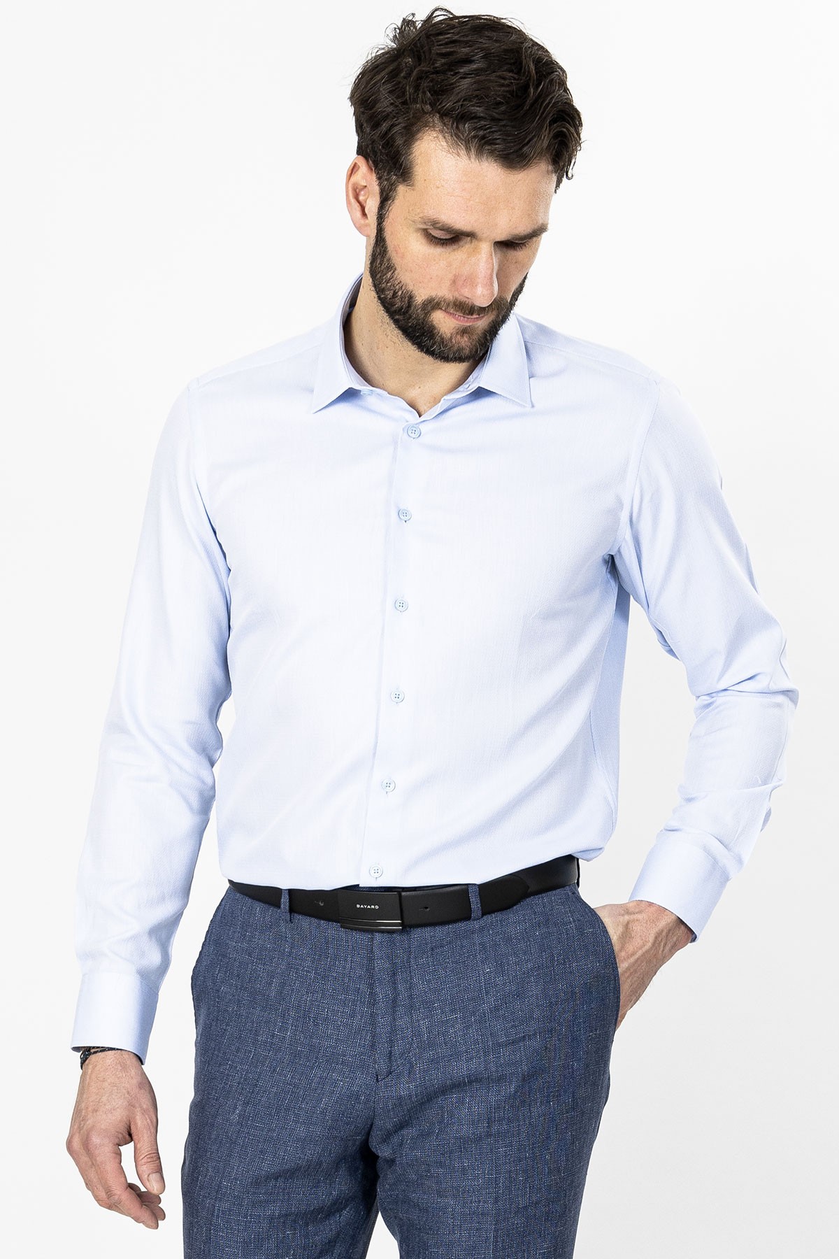 chemise imprimée ciel coton mélangé
