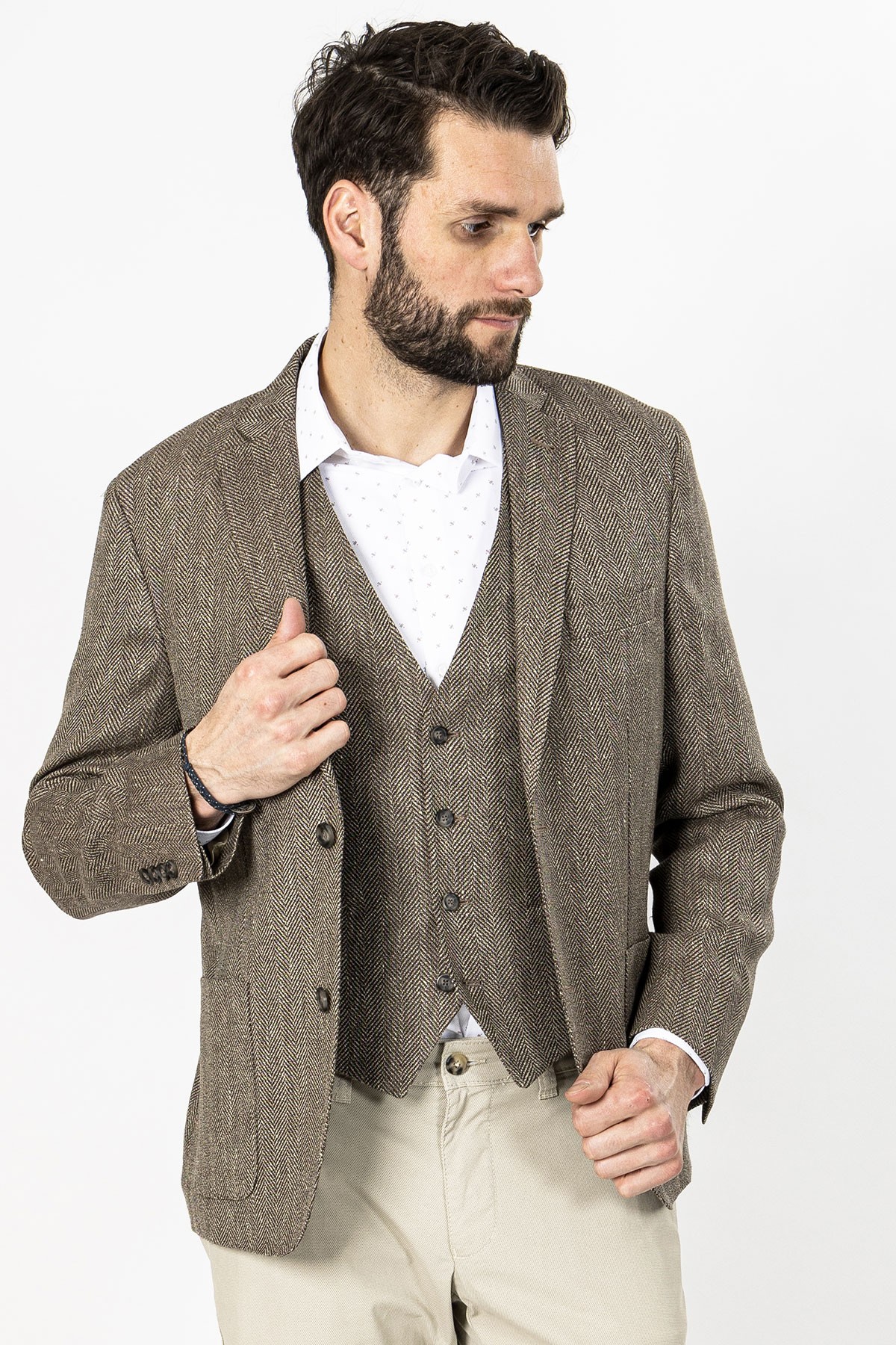 veste en laine mélangée bayard couleur beige