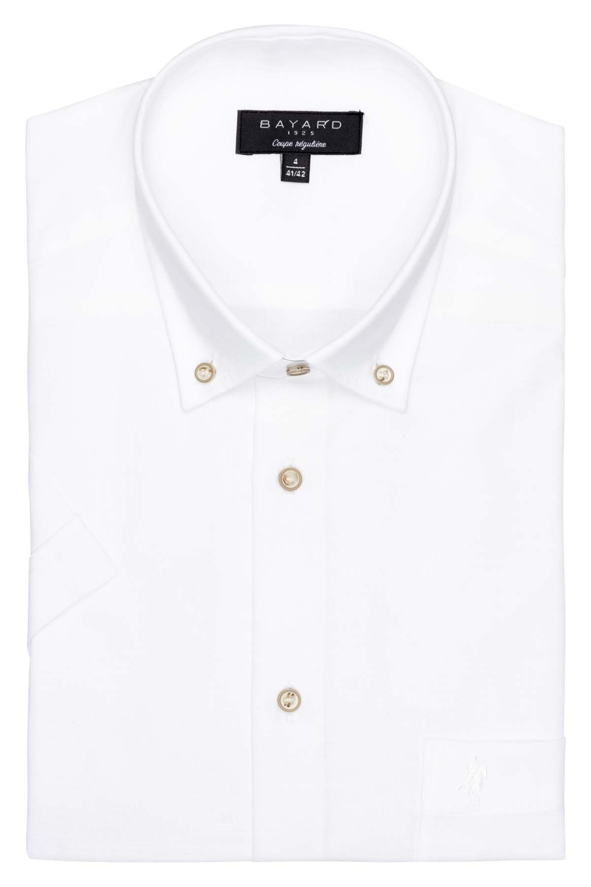 chemise manches courtes en coton coloris blanc pour homme Bayard