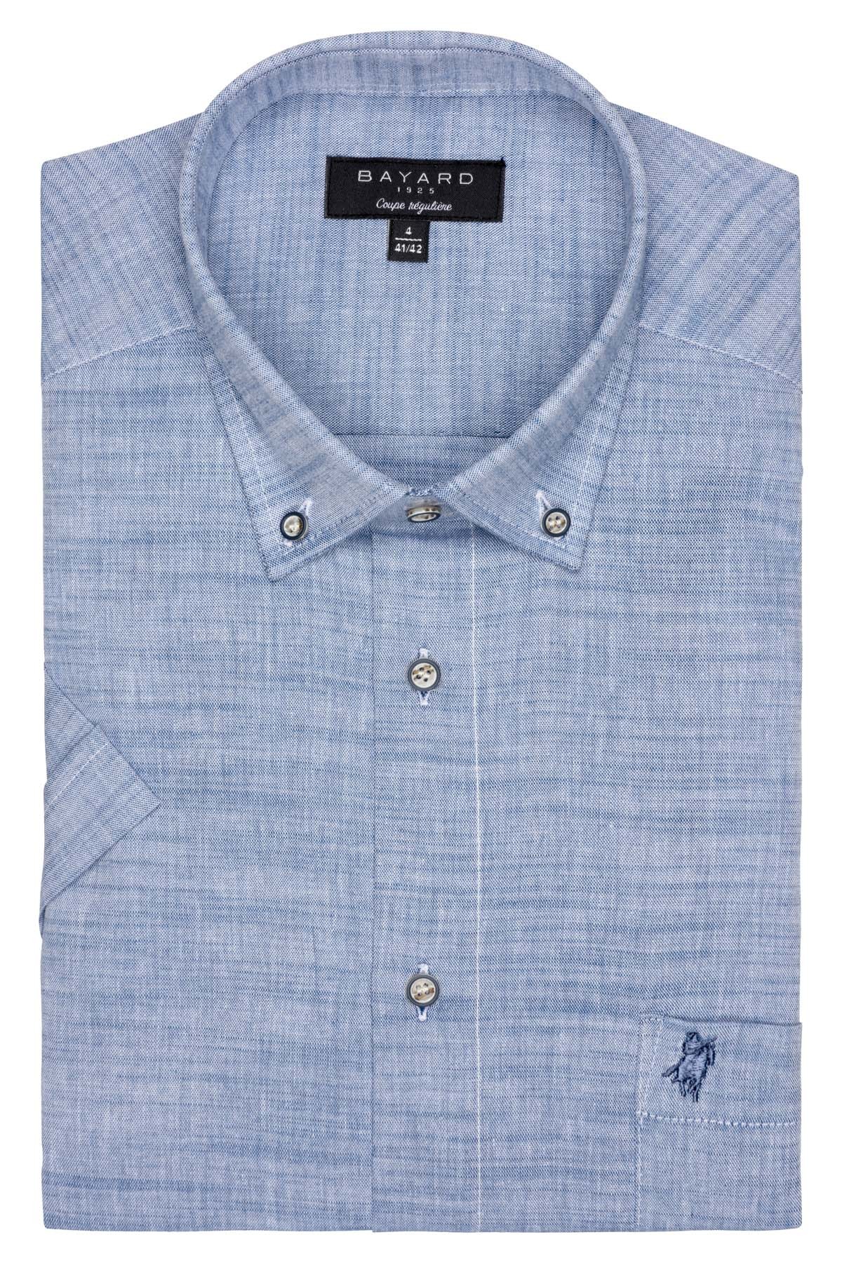 chemisette bleue col boutonné bayard