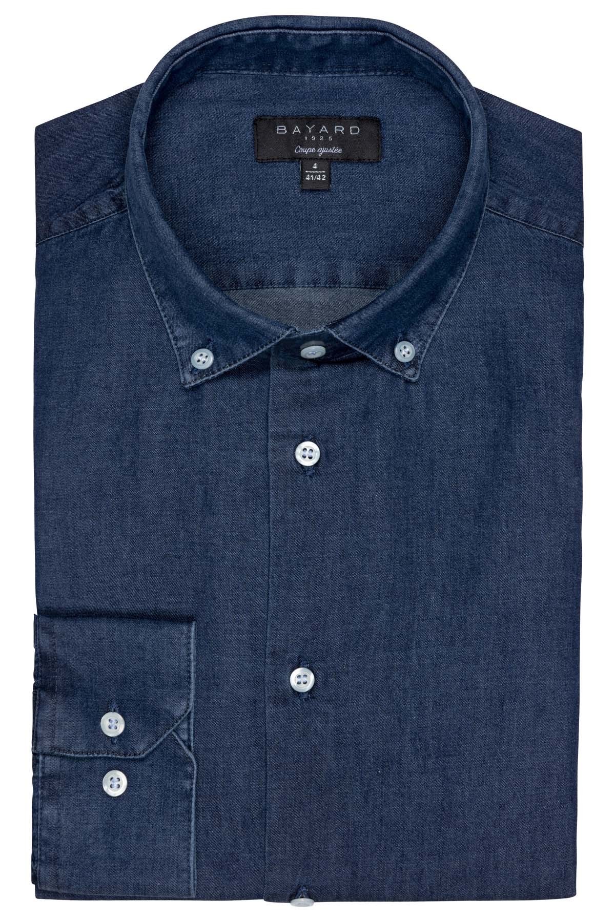 chemise jean bleu marine coton bayard