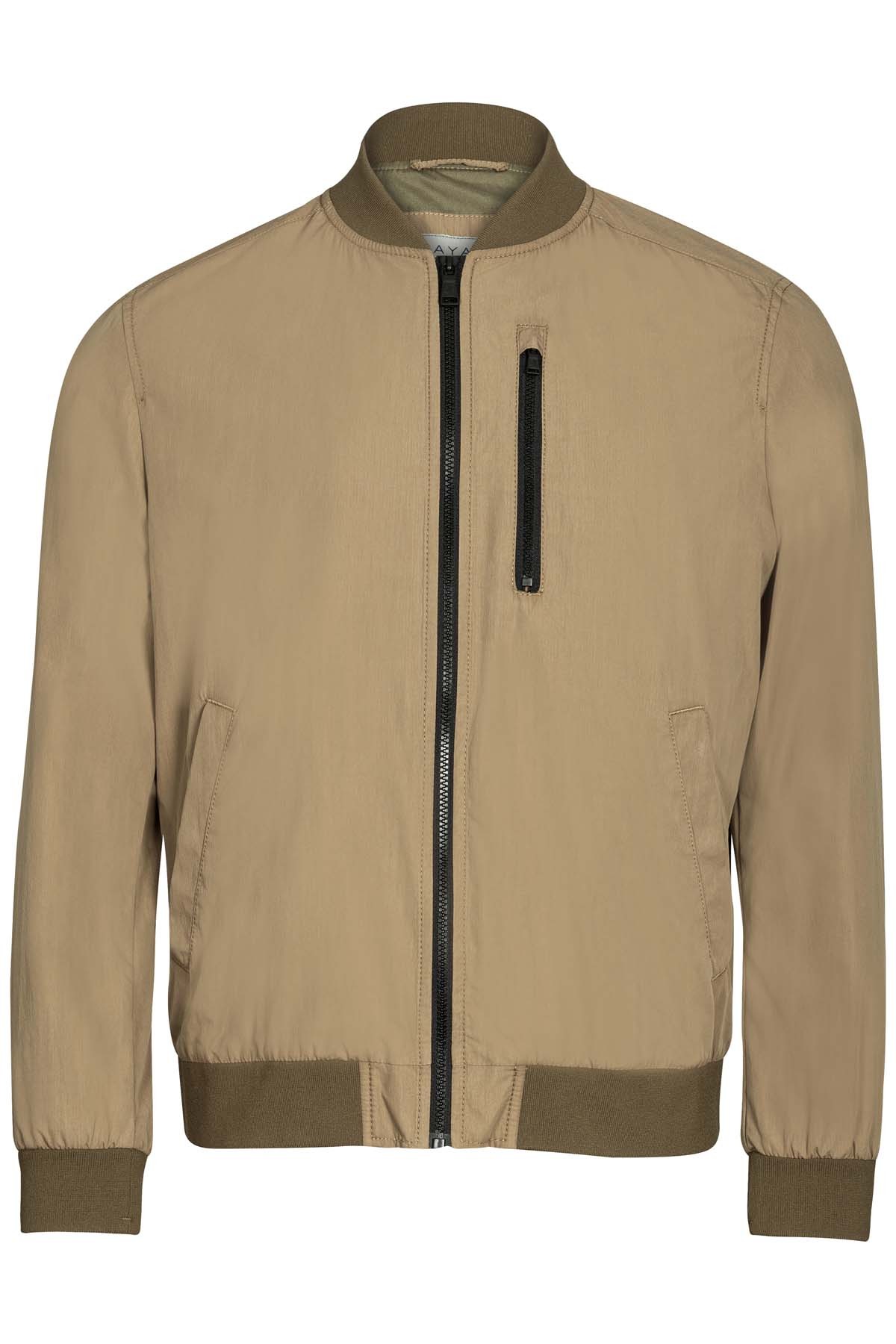 blouson marron léger en coton mélangé