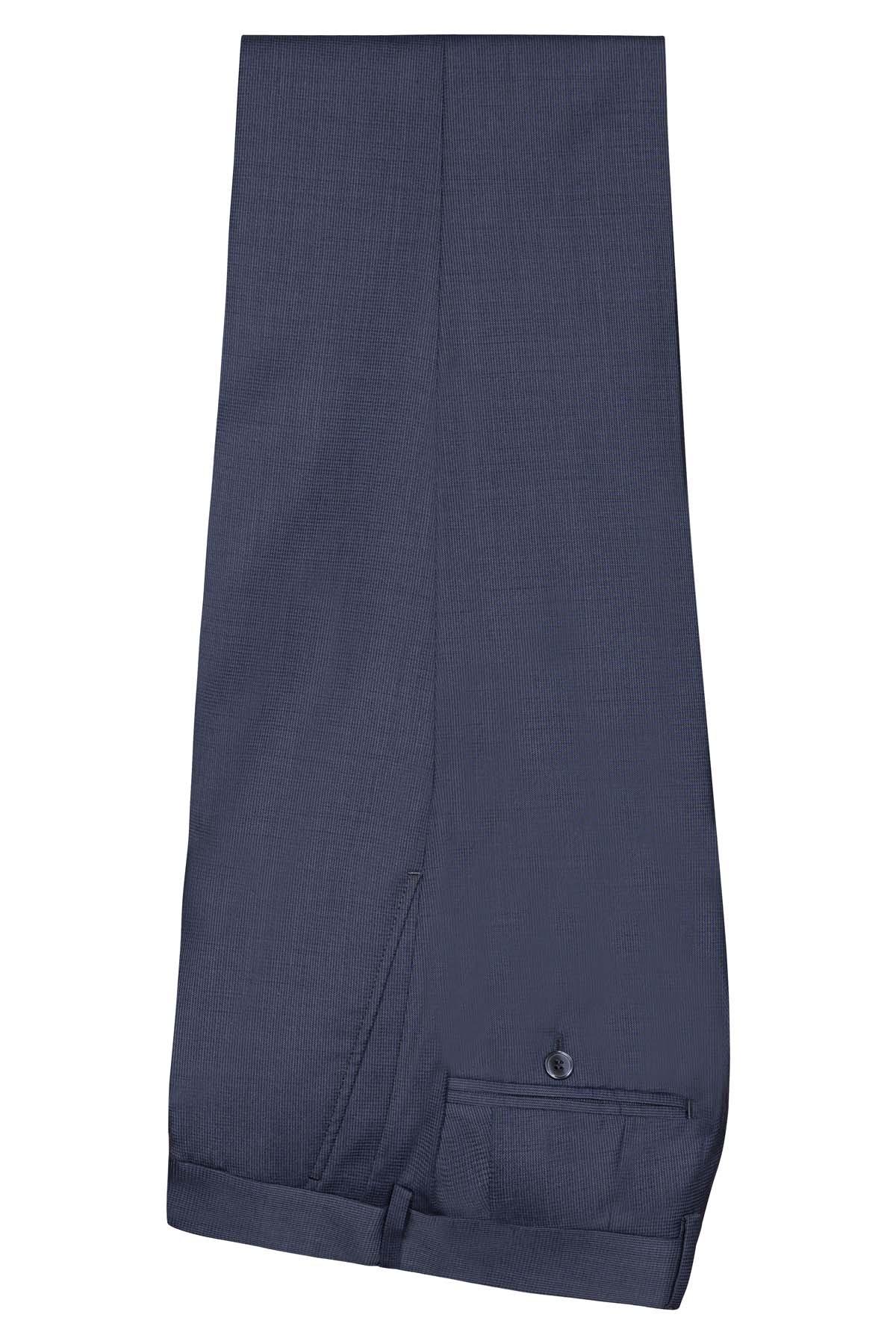 pantalon en laine bleu marine coupe droite bayard