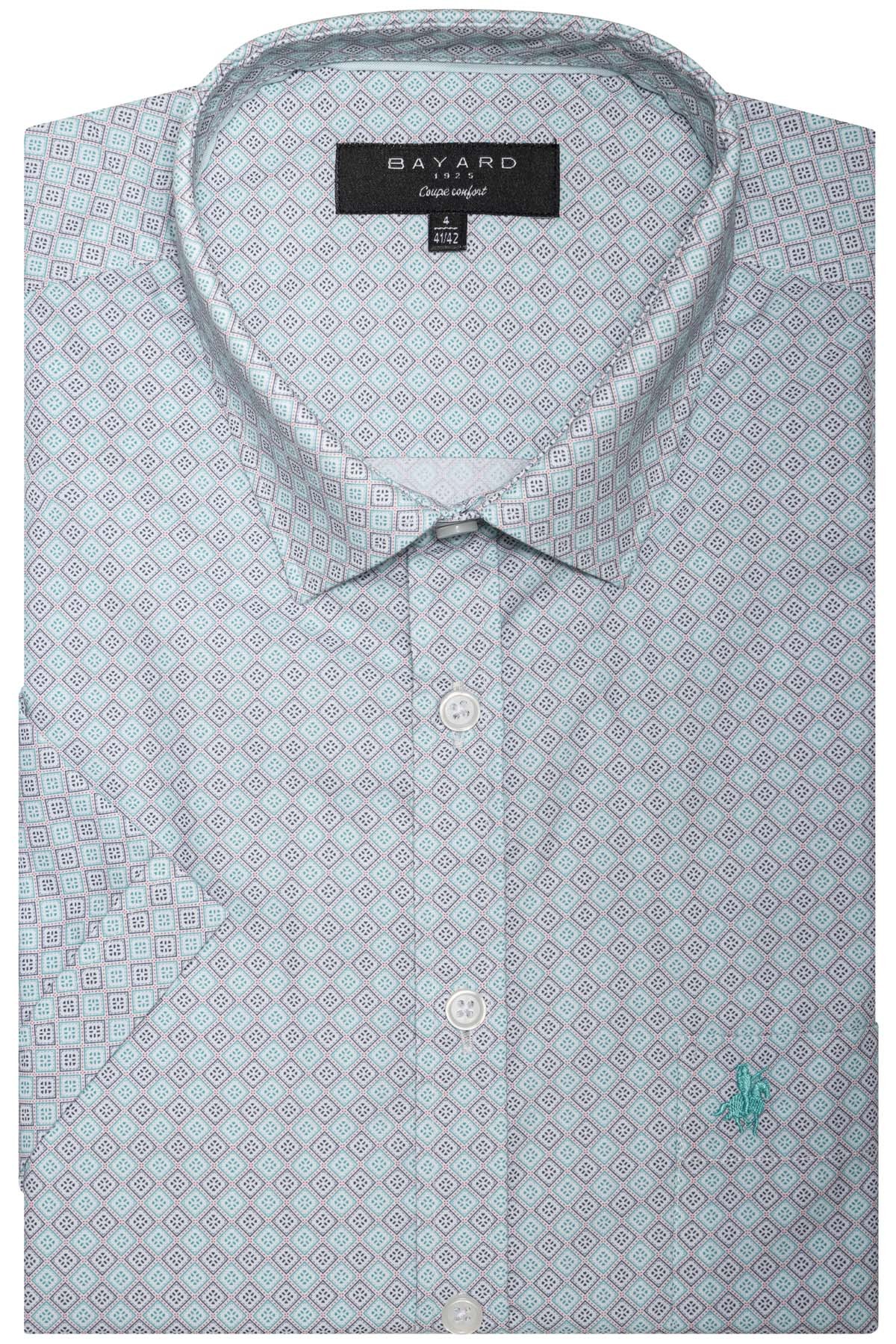 chemises manches courtes à losange couleur jade