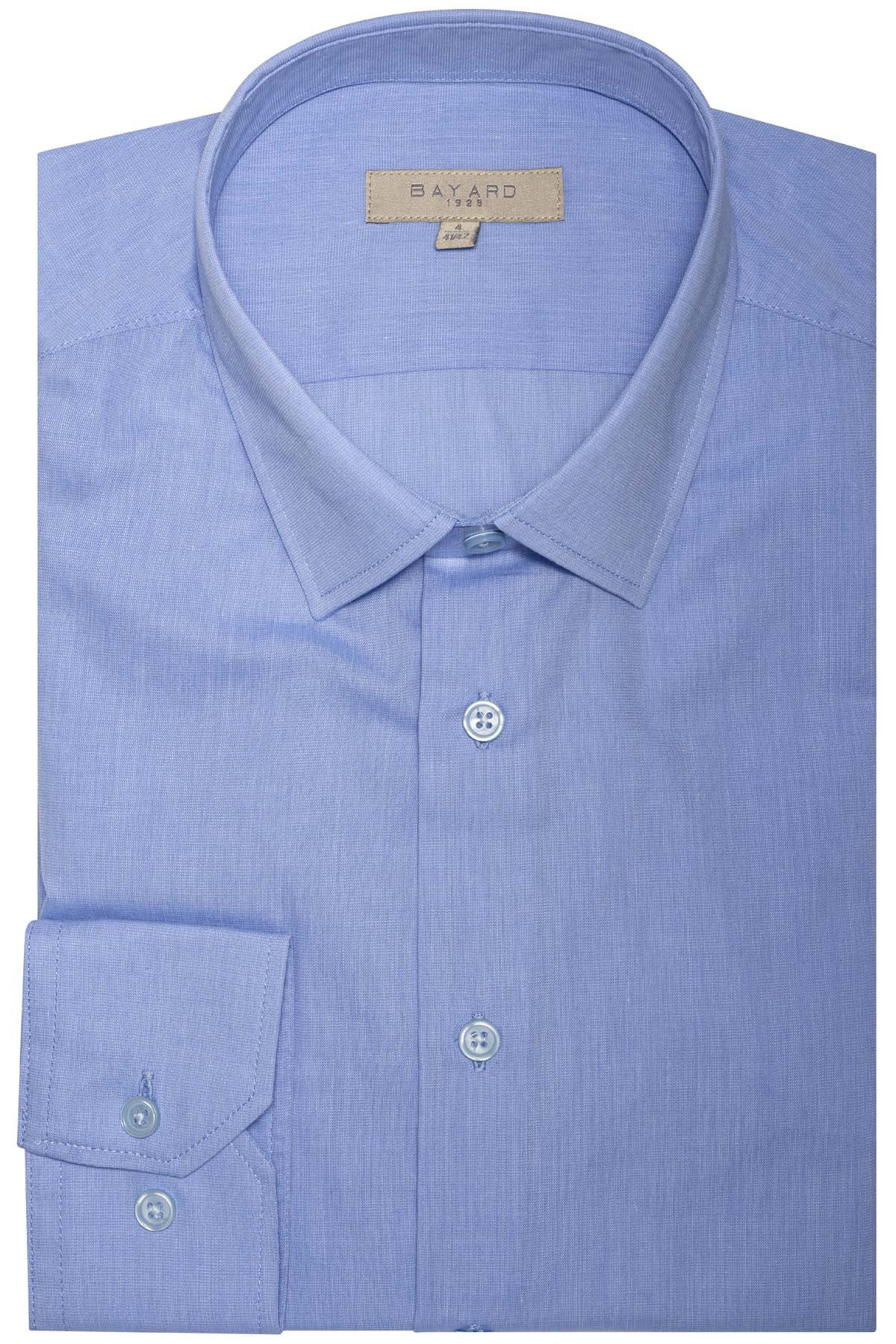 chemise bleu ciel en coton mélangé Bayard