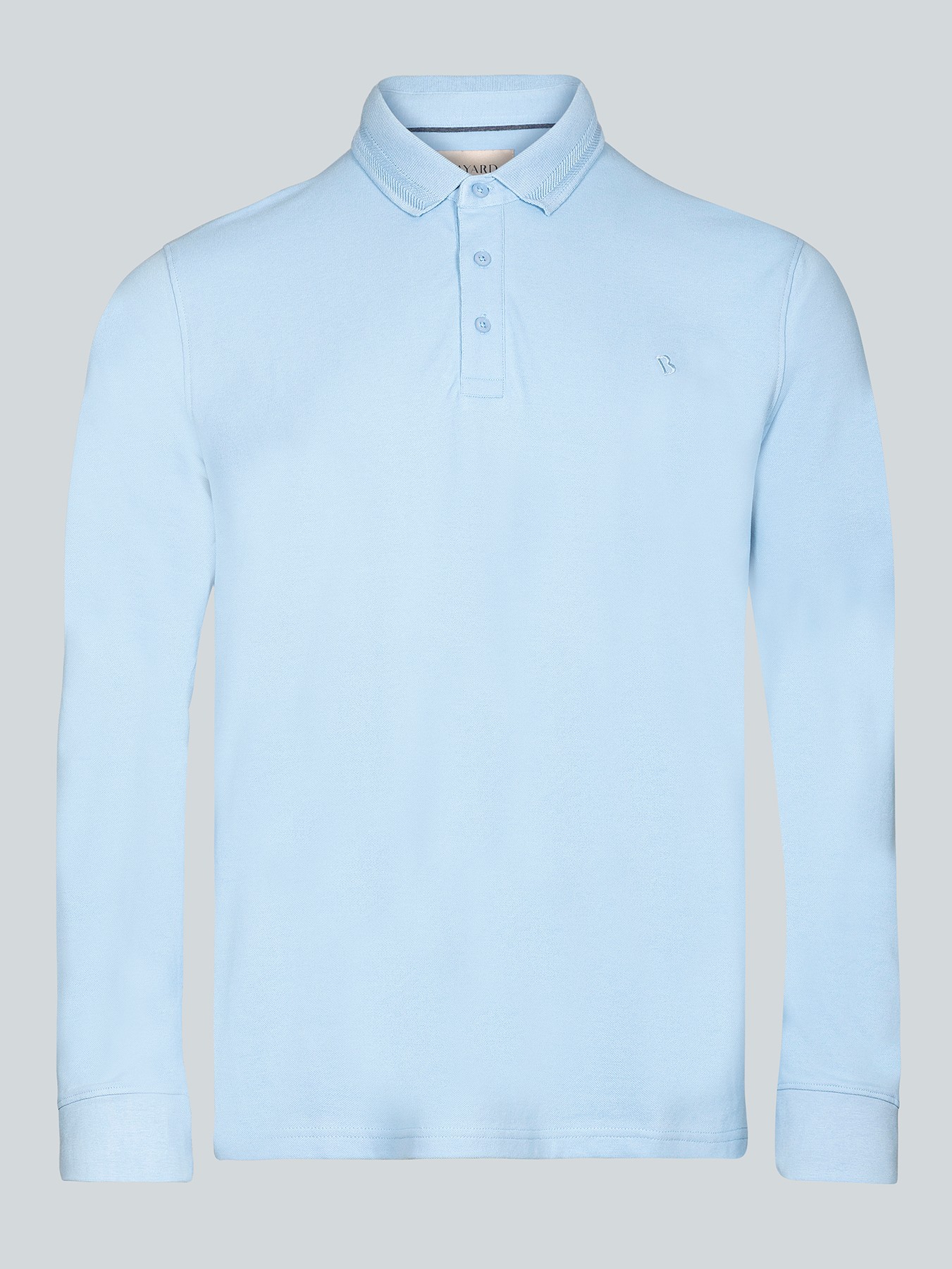 Polo manches longues bleu ciel