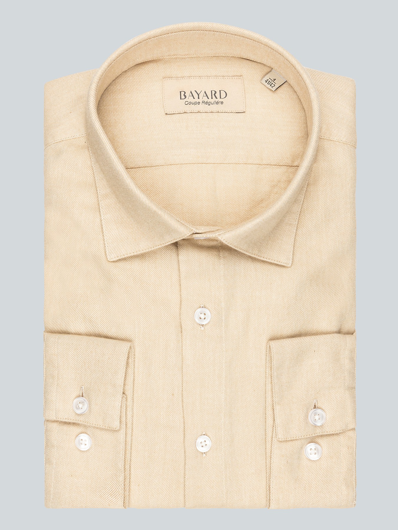 Chemise beige en flanelle