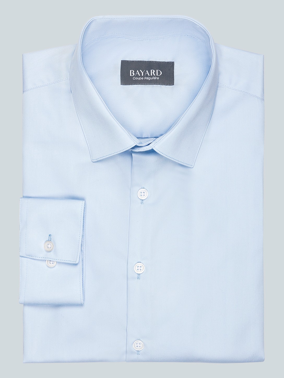 Chemise bleue régulière en twill non iron