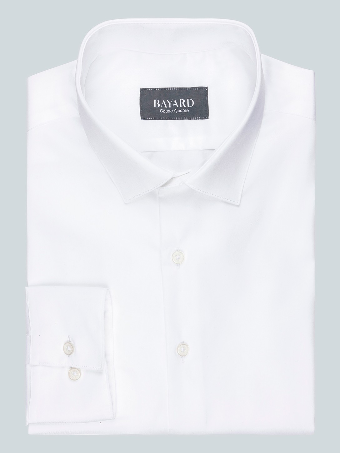 Chemise blanche ajustée en twill non iron