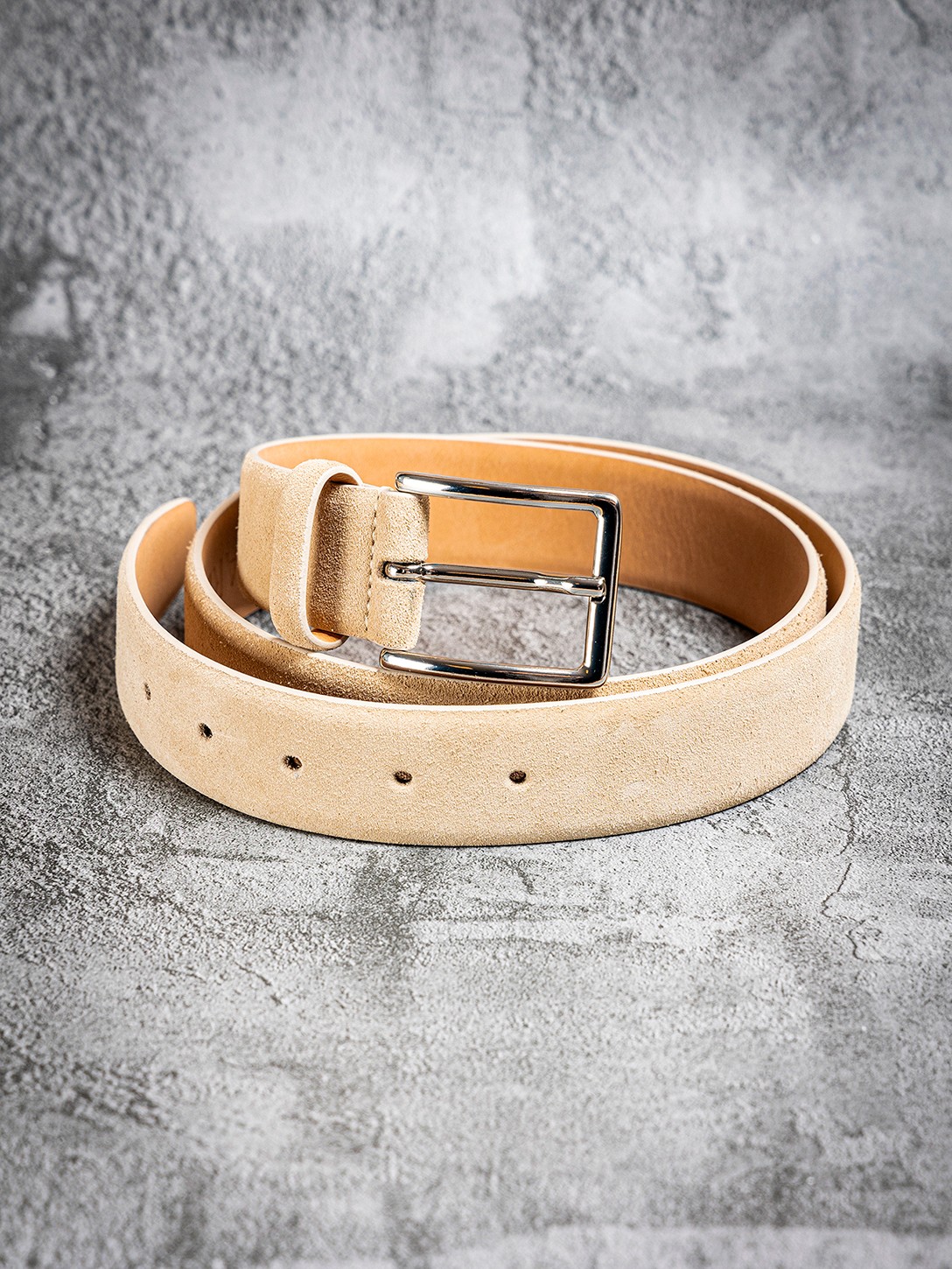 Ceinture en cuir beige