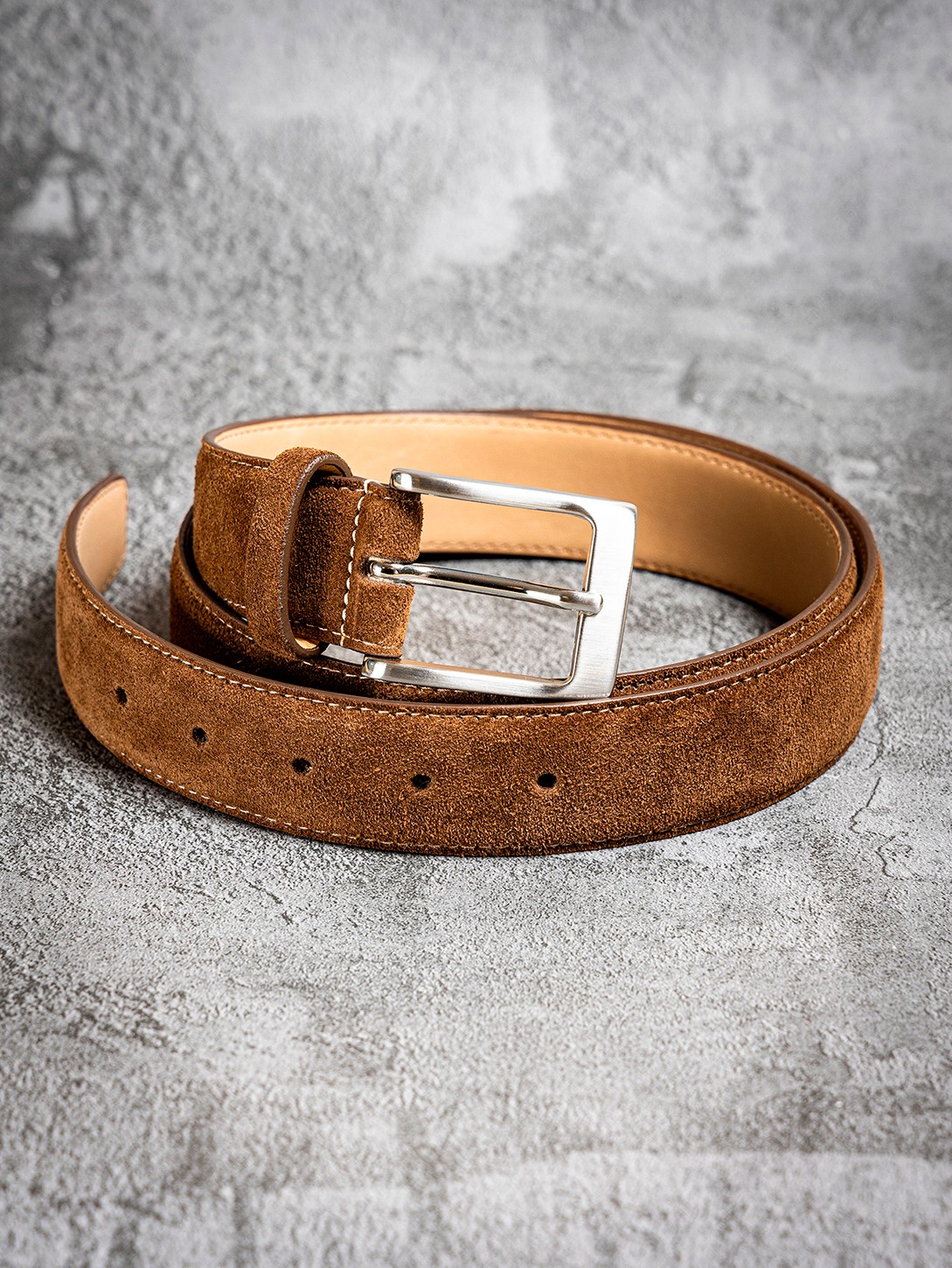 Ceinture en cuir camel