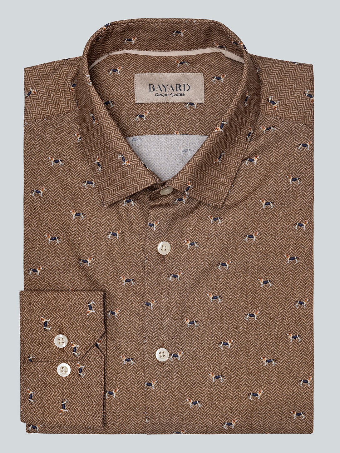 Chemise imprimée camel Dog