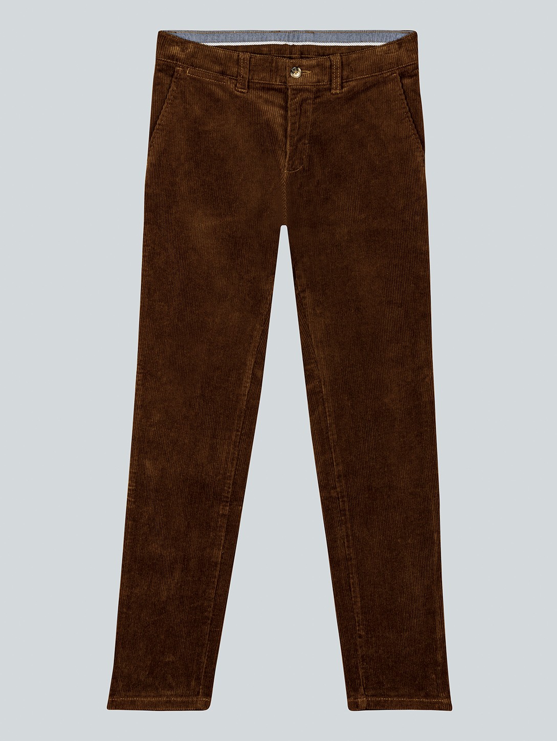 Chino en velours stretch camel