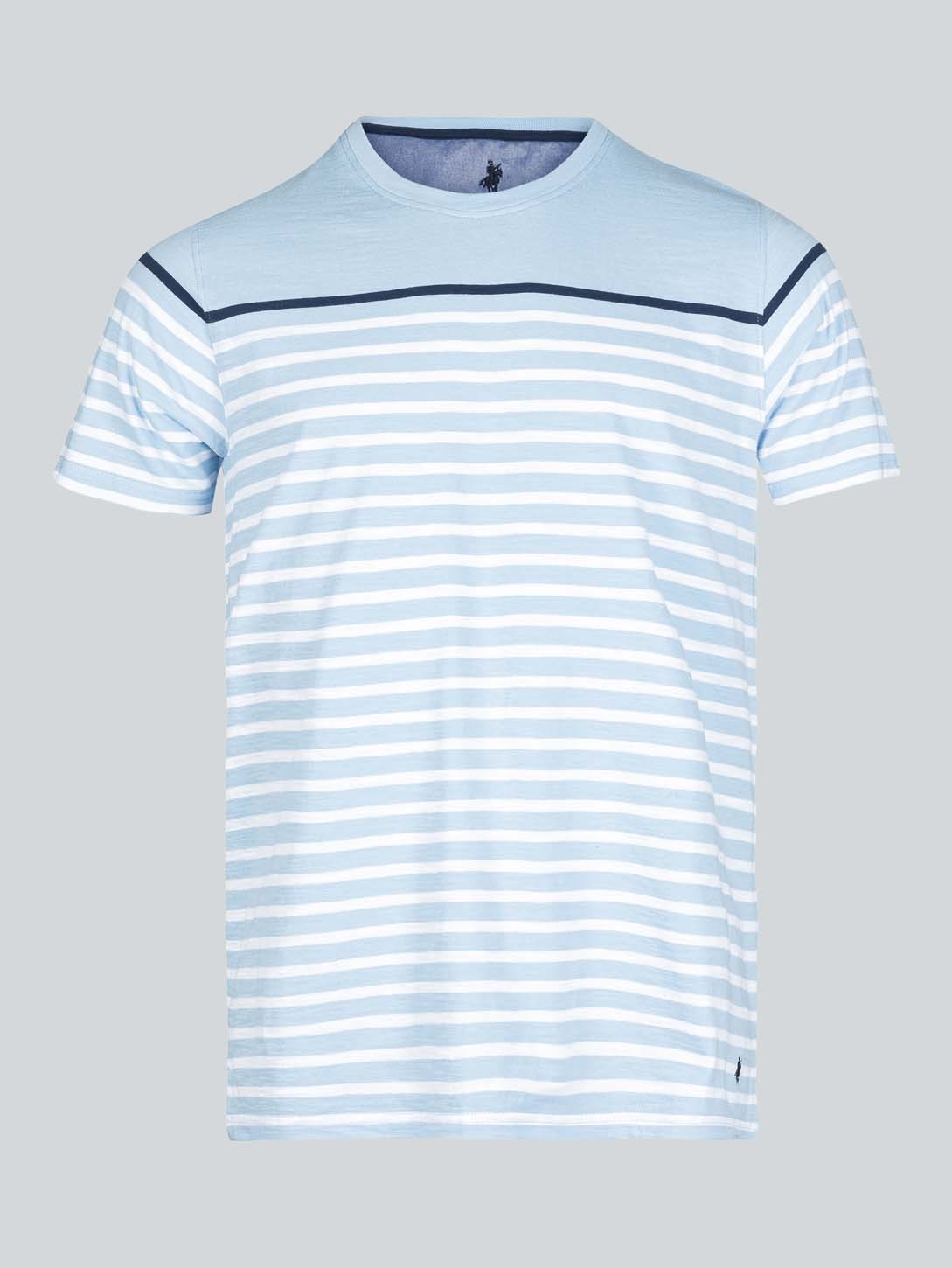 T-Shirt rayé bleu clair