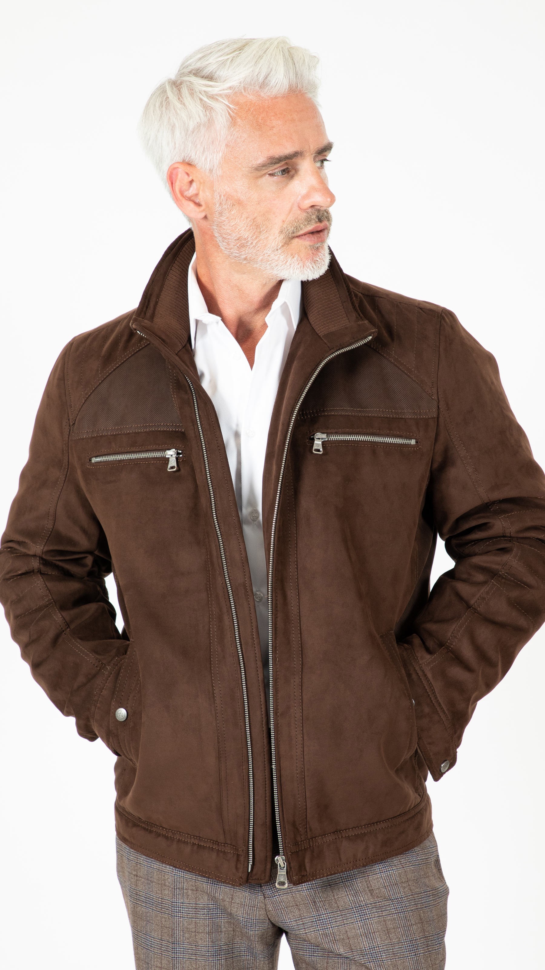 Blouson effet suédine