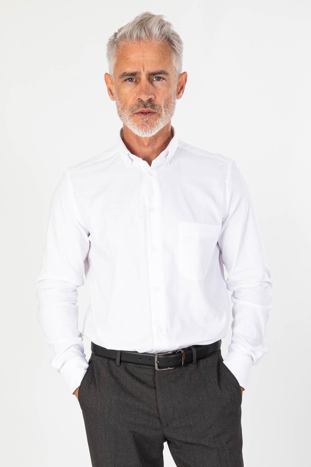 Chemise blanche manches longues Oxford coupe ajustée