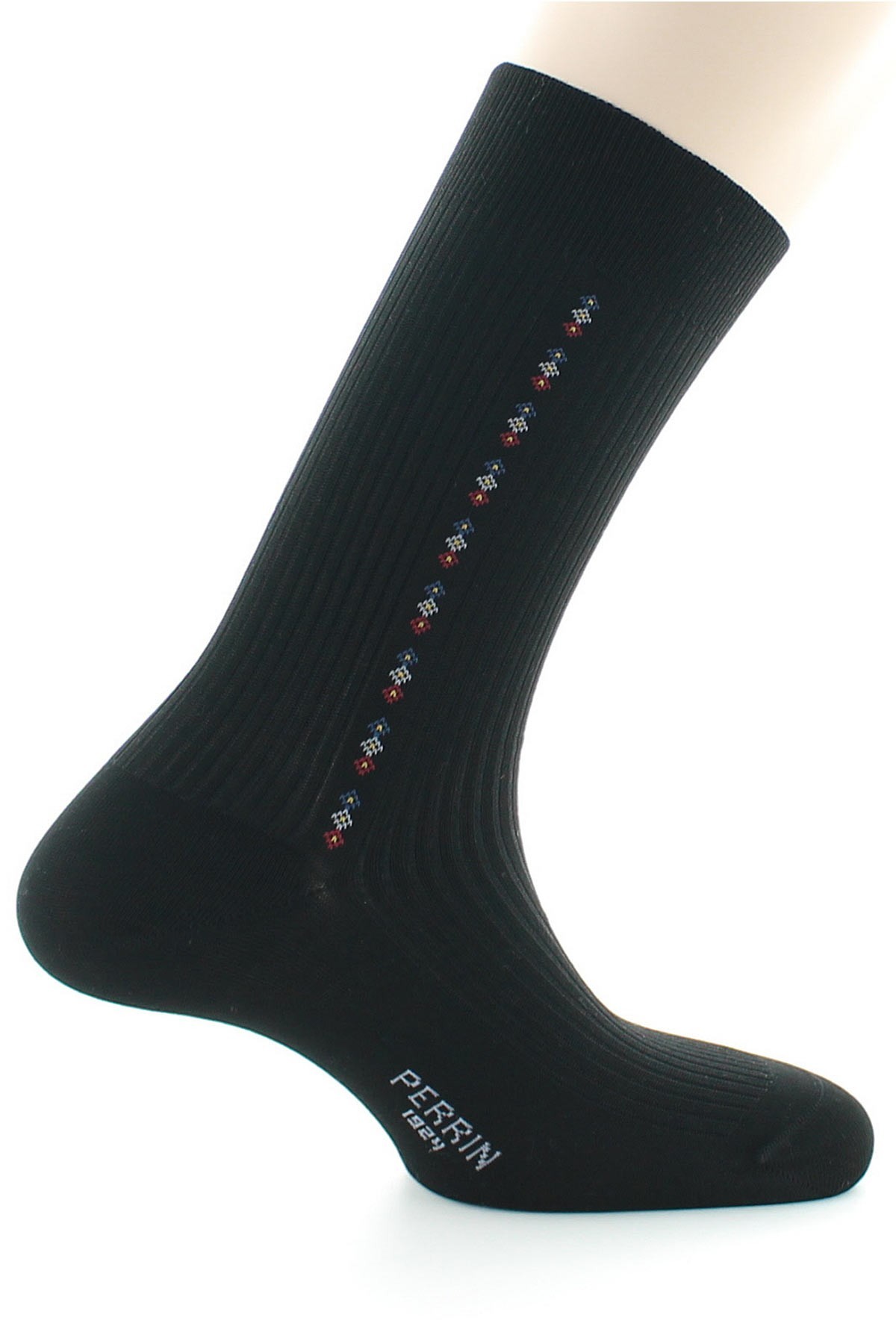 Chaussettes Perrin Sans élastique Coton fil d'écosse Noir