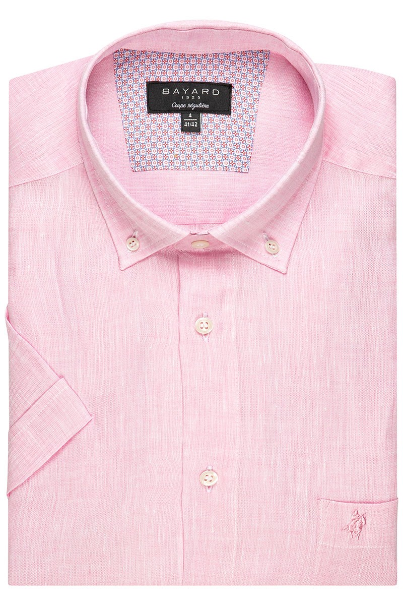 chemise en lin manches courtes rose bayard