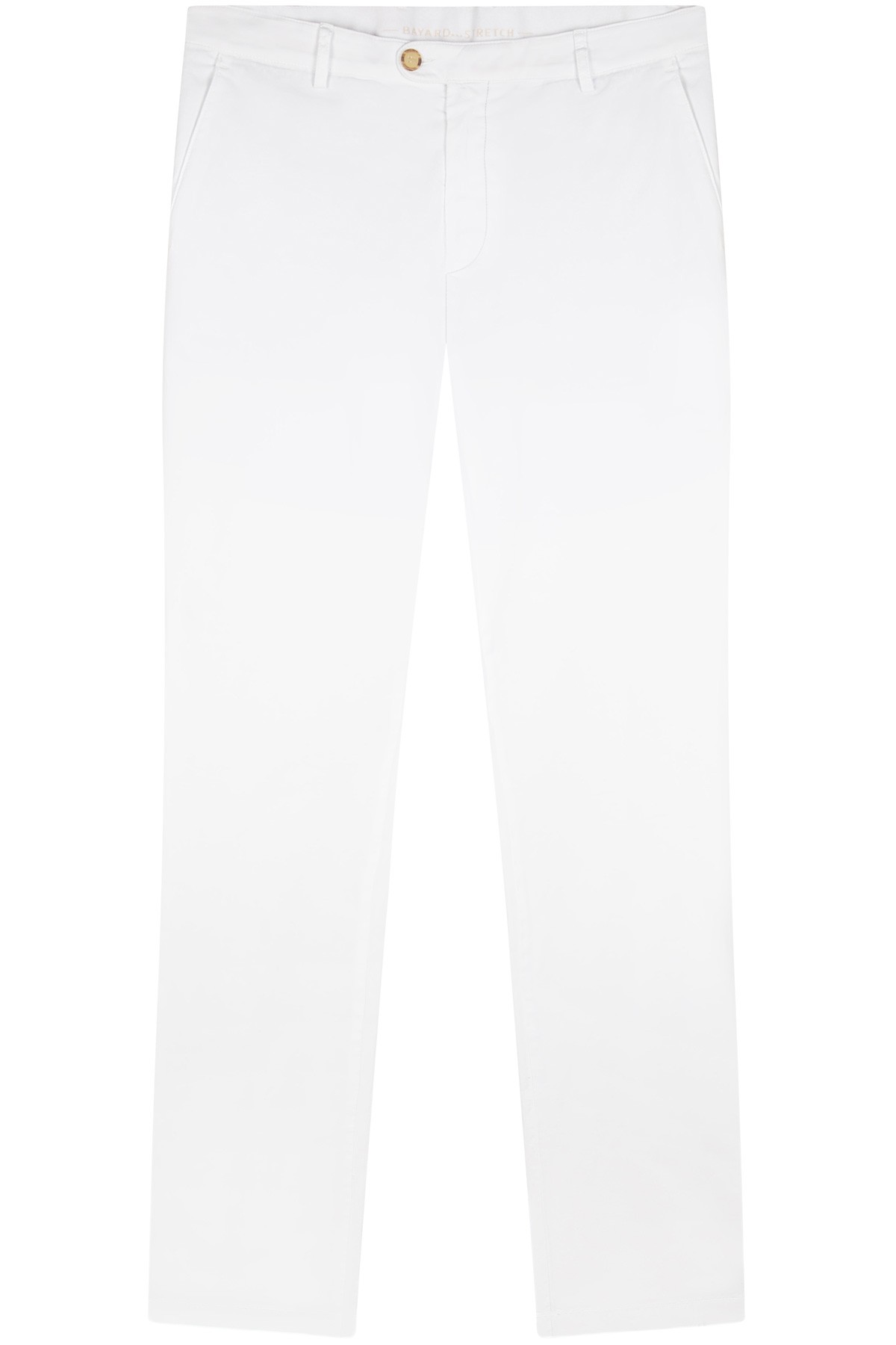 Chino en coton blanc stretch coupe slim poches italiennes