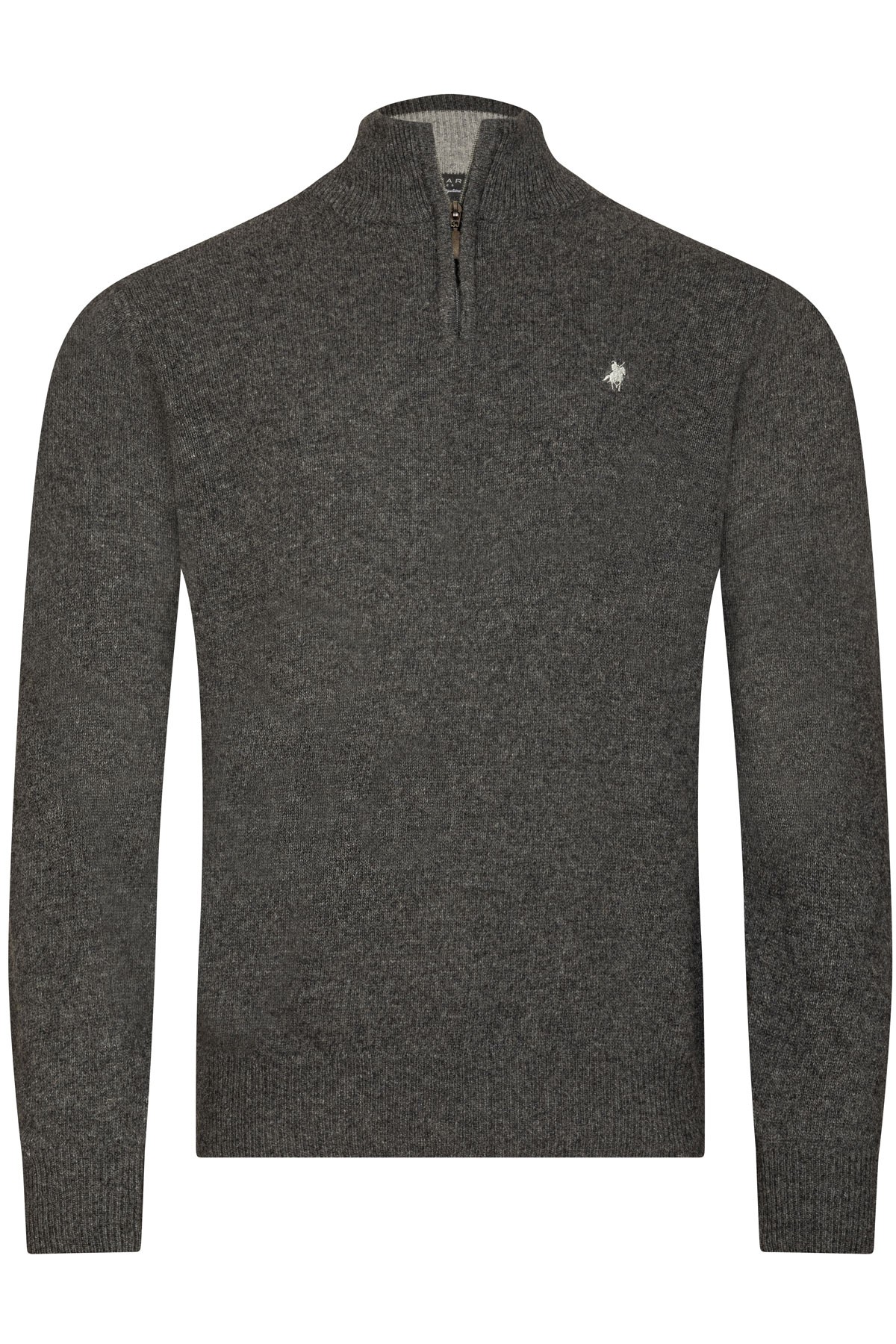 Pull col camionneur anthracite en laine d'agneau