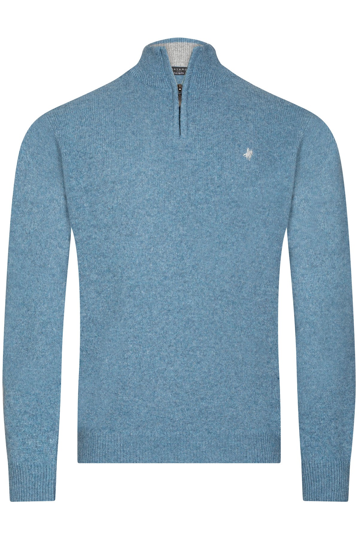 Pull col camionneur bleu en laine d'agneau Pull col camionneur bleu en laine d'agneau