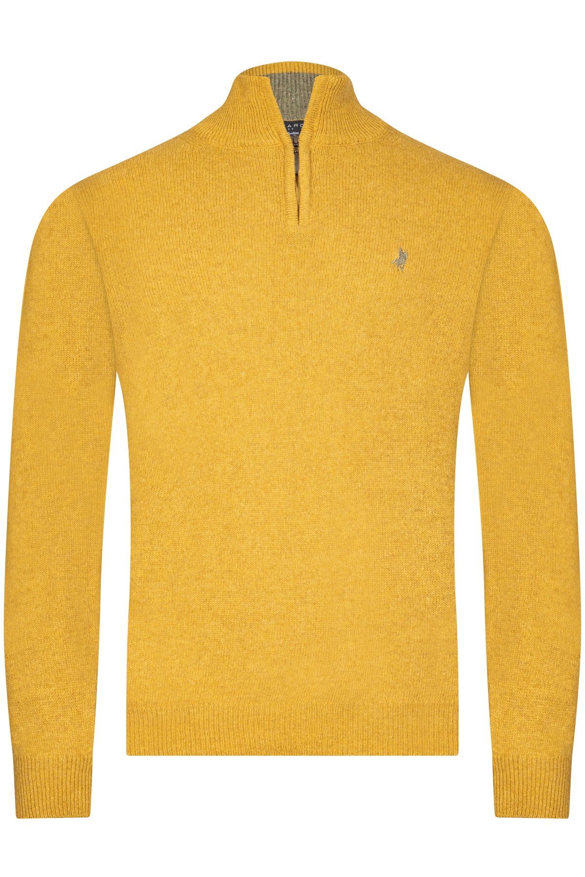 Pull col camionneur jaune en laine d'agneau Pull col camionneur jaune en laine d'agneau