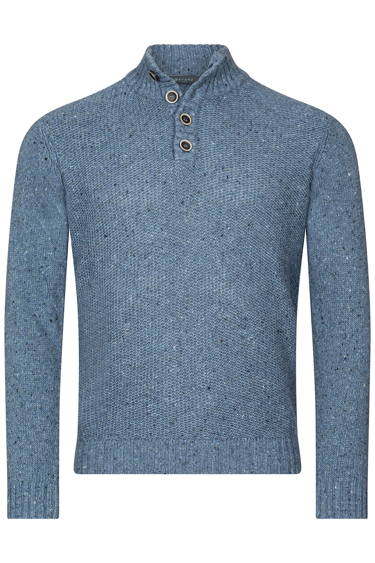 pull chiné bleu col camionneur bayard pull chiné bleu col camionneur bayard