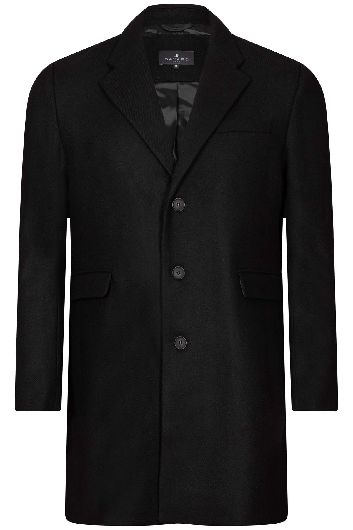 manteau noir en laine mélangée bayard