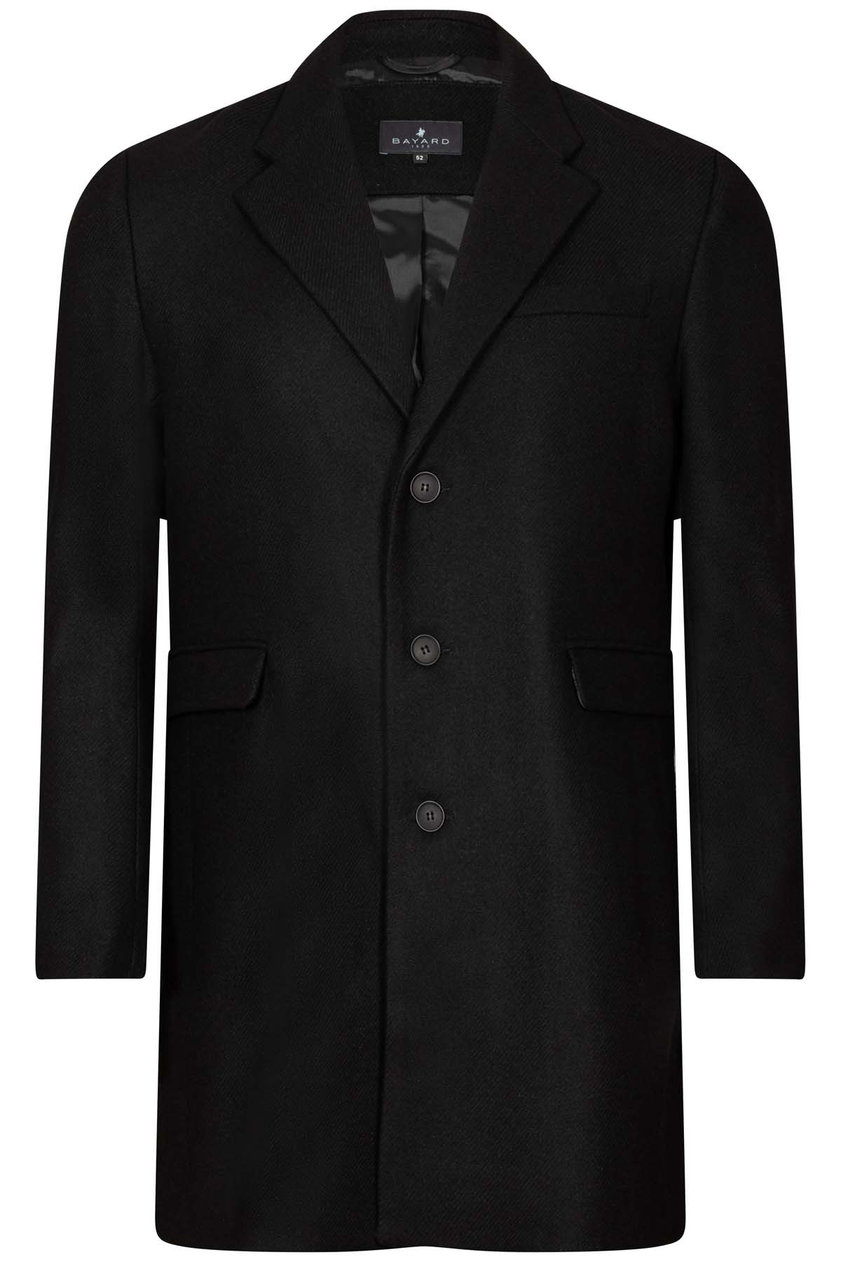 manteau noir en laine mélangée bayard