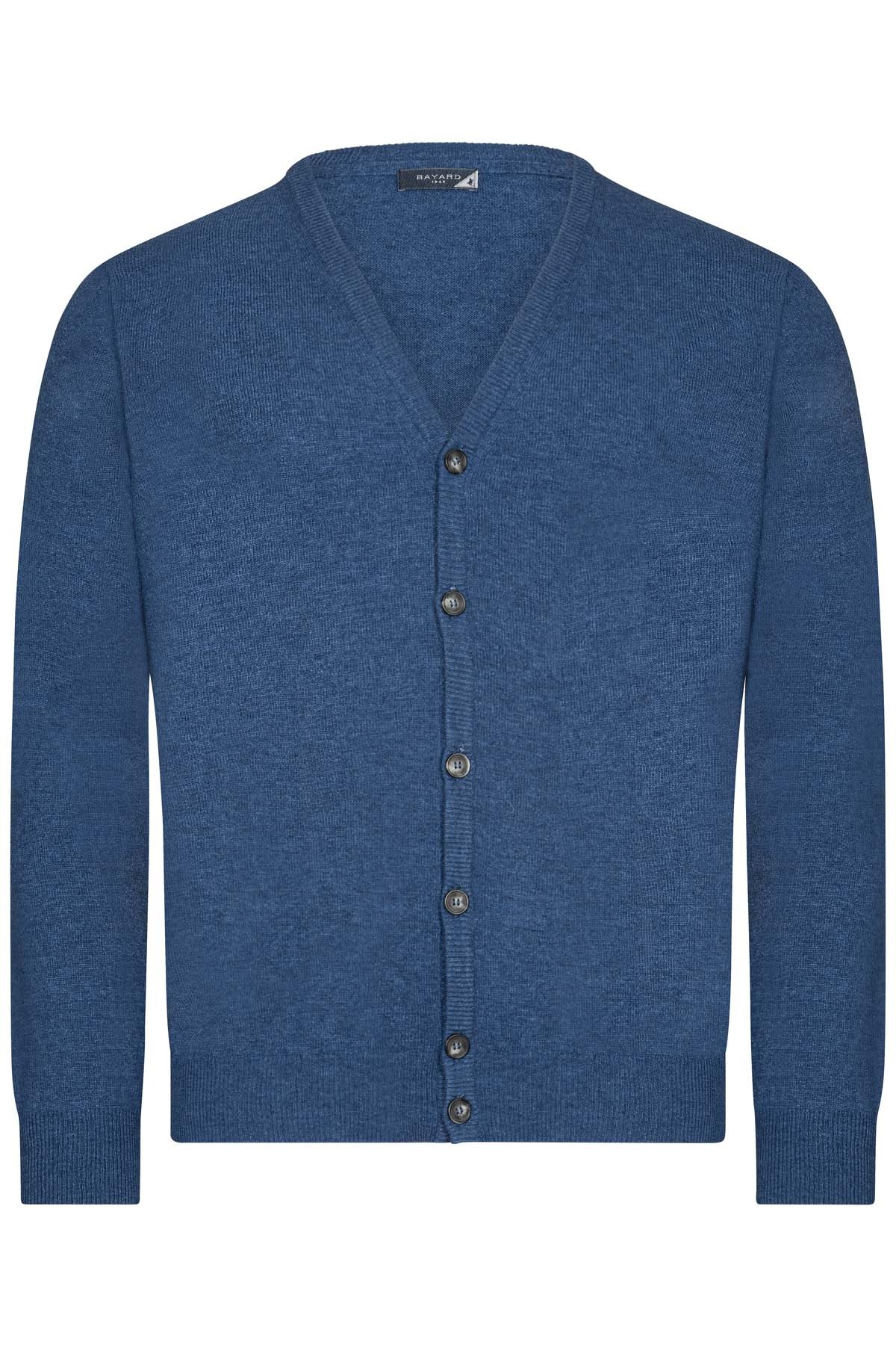 Cardigan en laine d'agneau bleu