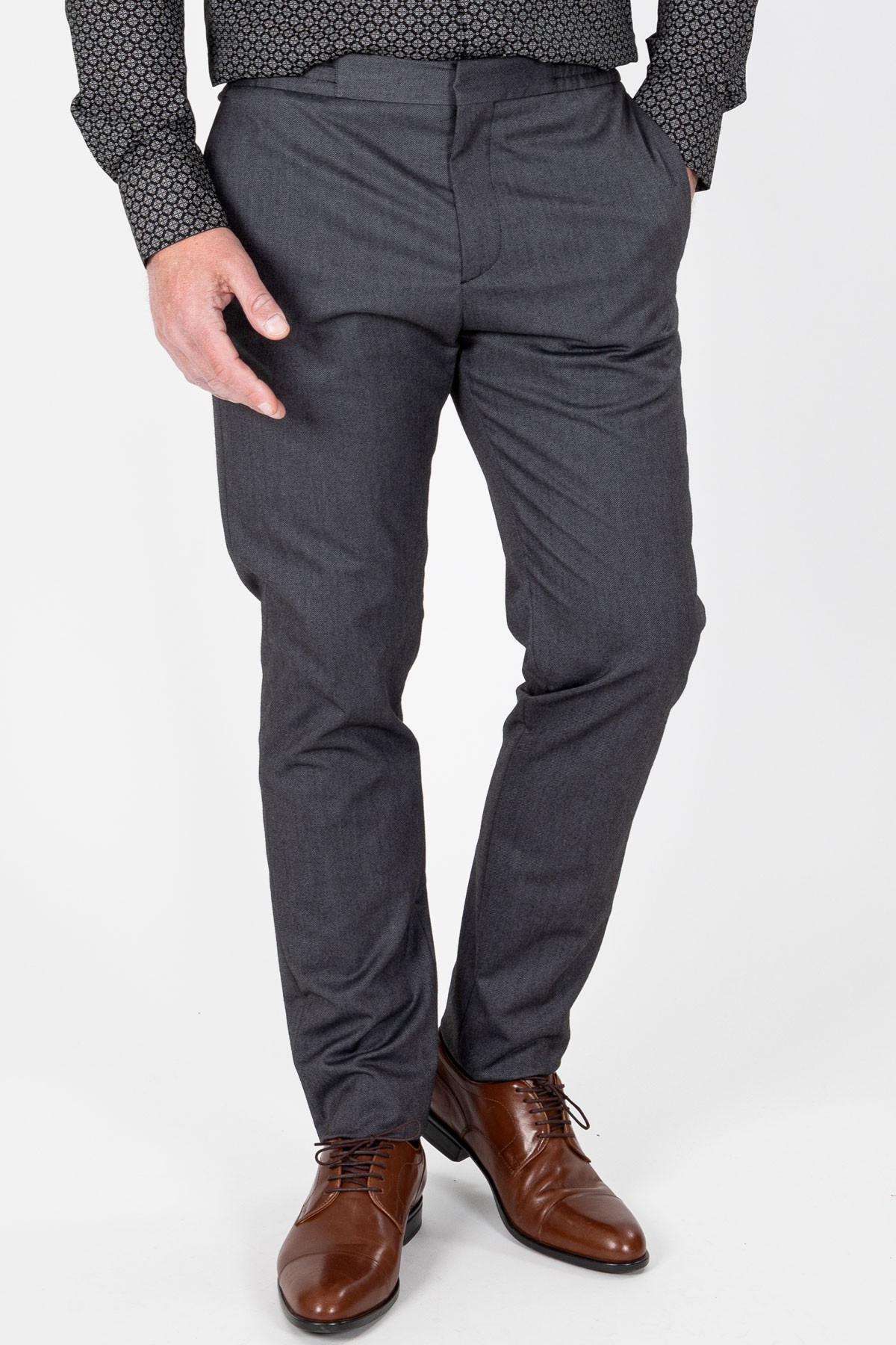 pantalon gris en coton bayard