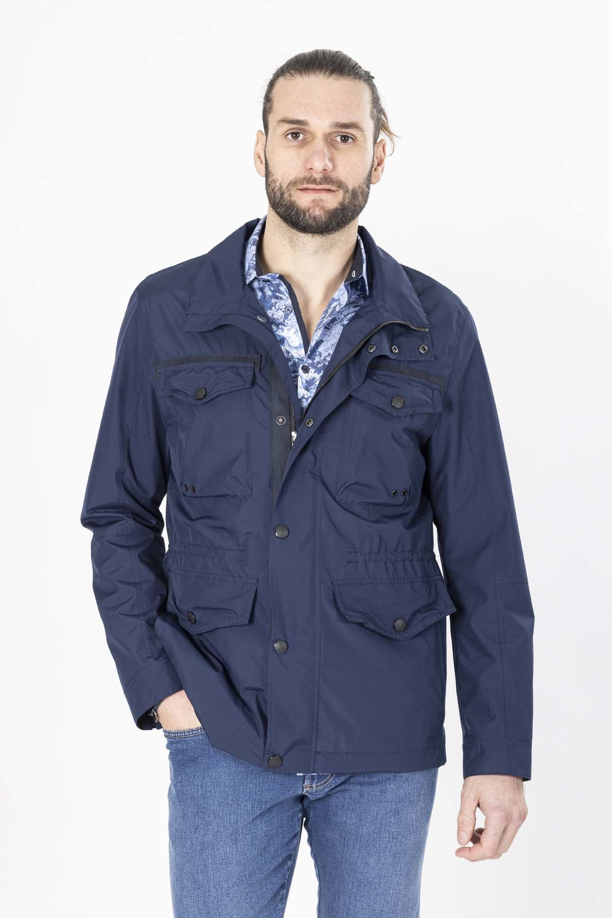 parka bleu marine en polyester bayard