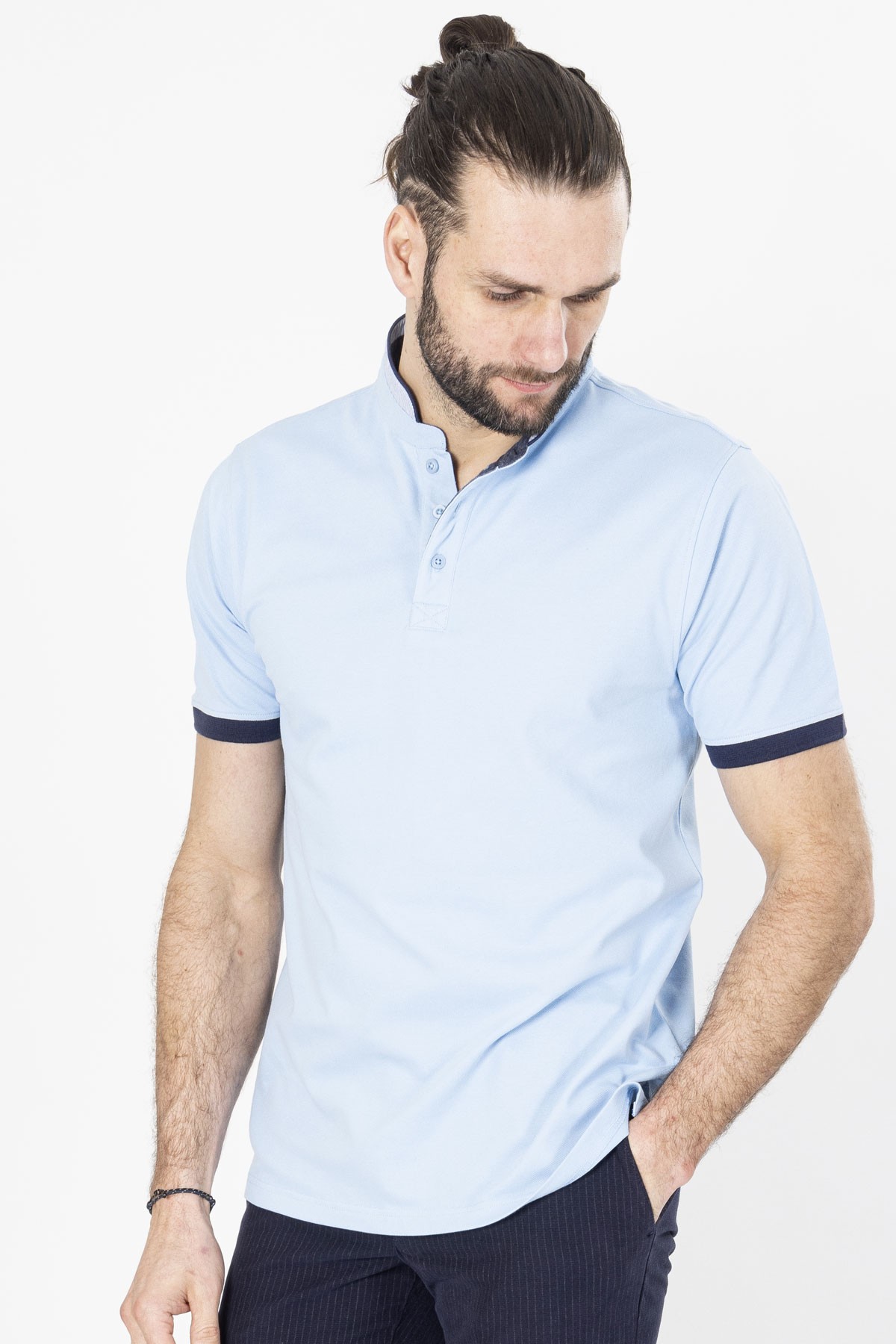 polo en coton bleu ciel bayard