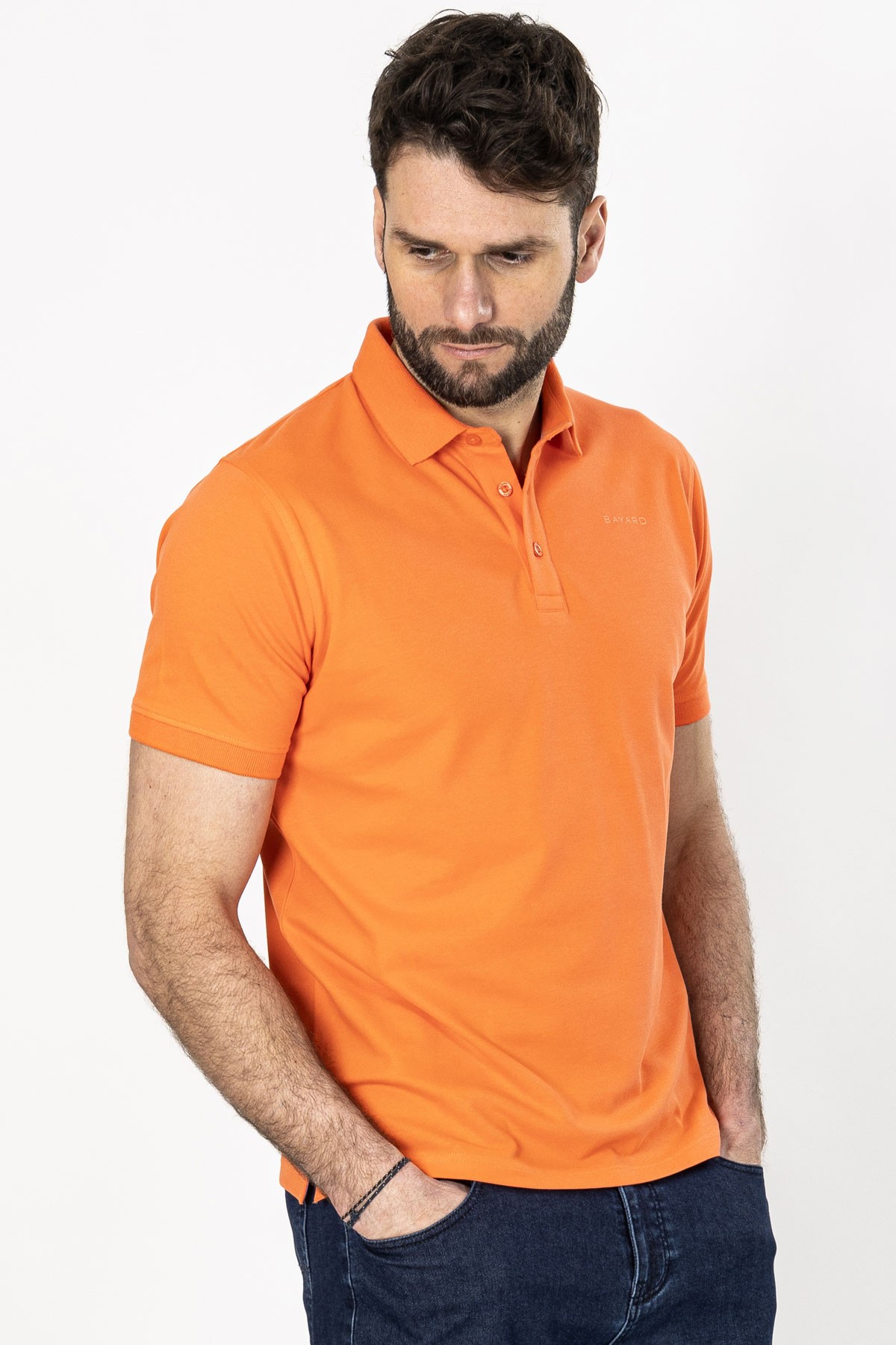 Polo orange en coton